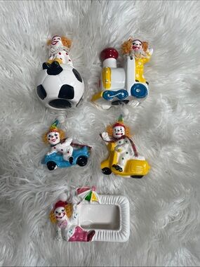 Vintage Colorful Clown Toy Ornaments bundle